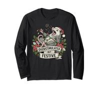 Overstimulated But Festive Opossum Christmas Manche Longue