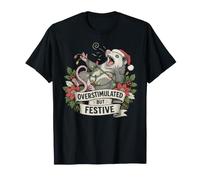 Overstimulated But Festive Opossum Christmas T-Shirt