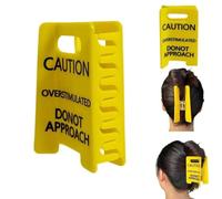 Overstimulated Caution Sign Hair Claw Clip, Funny Yellow Warning Hair Clip for Thick, Not Approach Signs Hair Decorations, Gag Gift for Coworkers and Friends
