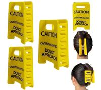 Overstimulated Caution Sign Hair Claw Clip, Funny Yellow Warning Hair Clip for Thick, Not Approach Signs Hair Decorations, Gag Gift for Coworkers and Friends