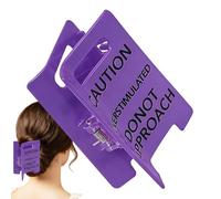 Overstimulated Hair Clip - Do Not Approach Claw, Playful Sign Design with Secure Grip, Thick Thin Long Hair Holder with Flexible Jaw, Fashion Accessory Cute Decor, Friends Coworkers Party Home Styling