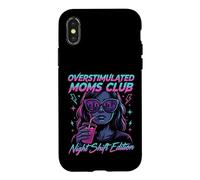 Overstimulated Moms Club Retro Night Shift Edition Mama Coque pour iPhone X/XS