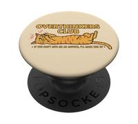 Overthinkers Club Anxious Cat Humour PopSockets PopGrip Adhésif