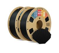 OVERTURE Filament PLA mat 1,75 mm, rouleau PLA mat 2 kg, précision dimensionnelle +/- 0,03 mm, pour imprimante 3D (noir, lot de 2)