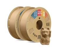 OVERTURE Filament PLA Matte 1.75mm, 2kg(4,4lbs) Neatly Wound Surface Mate Filaments pour Imprimante 3D FDM, Précision dimensionnelle +/- 0,02 mm (Matte Light Brown*2)