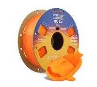 OVERTURE Filament TPU 2.0 95A 1.75mm 1KG Imprimante 3D FDM(Orange) | TPU 95A, Flexible FDM, Moins de stringing, Buse 210-240°C, Plateau 25-60°C, Ventilateur activé, Séchage 70°C/8h