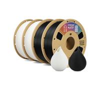 OVERTURE PLA Filament 1.75mm, 4kg Bobine (8.8lbs) 3D Drucker PLA Filament, Précision Dimensionnelle +/- 0.02mm (Noir 1kg*2 + Blanc 1kg*2)