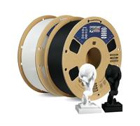 OVERTURE PLA+ Filament Imprimante 3D 1.75mm, Ténacité PLA professionnelle Filament 2kg (4.4lbs), Précision Dimensionnelle +/- 0,02mm(Noir 1kg+Blanc 1kg)