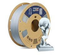 OVERTURE PLA Plus (PLA+) Filament pour Imprimante 3D 1.75mm, Professionnel Ténacité, 1kg (2.2lbs), Précision +/- 0,02mm (Argent Métallique)