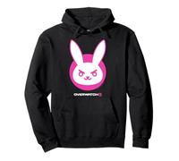Overwatch 2 D.Va White & Pink Rabbit Center Icon Logo Sweat à Capuche