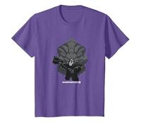 Overwatch 2 Powerful Strong Reinhardt Silhouette Chest Logo T-Shirt, Enfant, Violet Chiné, 10 Ans