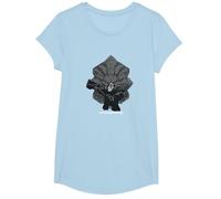 Overwatch 2 Powerful Strong Reinhardt Silhouette Chest Logo T-Shirt, Fille, Bleu Céleste, S