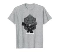 Overwatch 2 Powerful Strong Reinhardt Silhouette Chest Logo T-Shirt, Homme, Gris Chiné, 5XL