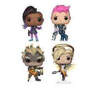 Overwatch Pack 4 Figurines Pop! Games Vinyl Sombra/Zarya/Junkrat/Mercy (Glow) 9 cm