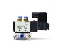 OVHJPKTPI Bloc d'électrovanne pneumatique 4V210-08, 12/24 V CC, 110/220 V AC, option multiple, avec silencieux, base de montage, collecteur, 2/3/4/6 voies, 1 unité (5 Row 8 mm Fitting, AC110V)