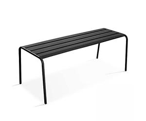 Oviala Banc de Jardin en Acier Anthracite - Palavas
