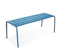Oviala Banc de Jardin en Acier Bleu Pacific - Palavas