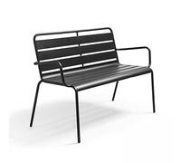 Oviala Banc de Jardin en métal Anthracite - Palavas