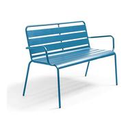 Oviala Banc de Jardin en métal Bleu Pacific - Palavas