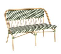 Oviala Banc de Jardin Style Parisien en Aluminium et rotin synthétique Vert
