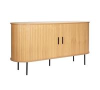Oviala Buffet 2 Portes en mélaminé et Acier 140 cm Beige