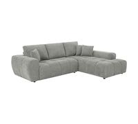 Oviala Canapé d'angle 3 Places avec méridienne Gris Clair L 270 cm
