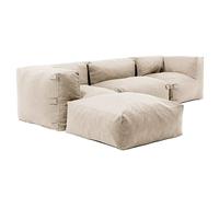 Oviala Canapé d'angle de Jardin modulable 4 Places Beige - Mixi