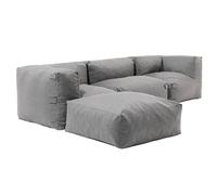 Oviala Canapé d'angle de Jardin modulable 4 Places Gris - Mixi