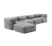 Oviala Canapé d'angle de Jardin modulable 5 Places Gris - Mixi