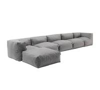 Oviala Canapé d'angle de Jardin modulable 6 Places Gris - Mixi