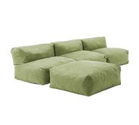 Oviala Canapé d'angle Fixe modulable 4 Places Vert Cactus - Mixi