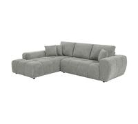 Oviala Canapé d'angle Gauche 3 Places avec méridienne Gris Clair L 270 cm