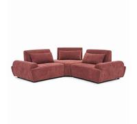 Oviala Canapé d'angle modulable 3 Places Dossier Ajustable 231 cm Rouge brûlé - Callisto