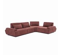Oviala Canapé d'angle modulable 4 Places Dossier Ajustable 340 cm Rouge brûlé - Callisto