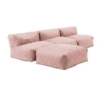 Oviala Canapé de Jardin modulable 4 Places Rose poudré - Mixi