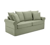 Oviala Canapé Droit 3 Places en Polyester Gris Clair