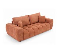 Oviala Canapé Droit 3 Places Terracotta L 238 cm