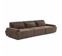 Oviala Canapé modulable 3 Places en Tissu Dossier Ajustable 303 cm Chocolat - Callisto