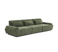 Oviala Canapé modulable 3 Places en Tissu Dossier Ajustable 303 cm Vert - Callisto