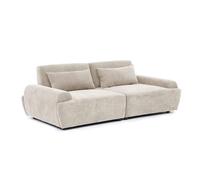 Oviala Canapé modulable en Tissu 2 Places Dossier Ajustable 218 cm écru - Callisto