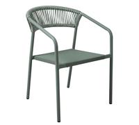 Oviala Chaise de Jardin Aluminium et rotin synthétique avec accoudoirs Vert