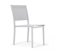 Oviala Chaise de Jardin Aluminium et textilène Blanc