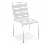 Oviala Chaise de Jardin en métal Blanc - Palavas