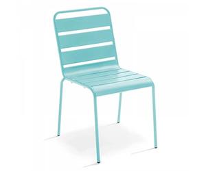Oviala Chaise de Jardin en métal Turquoise - Palavas