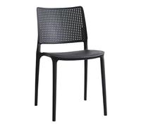 Oviala Chaise de terrasse ajourée en Plastique Noire