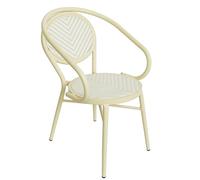 Oviala Chaise de terrasse Style bistrot Parisien en Aluminium et rotin Beige