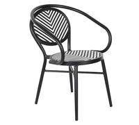 Oviala Chaise de terrasse Style bistrot Parisien en Aluminium et rotin Noir