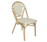 Oviala Chaise de terrasse Style bistrot Parisien en Aluminium et rotin Vert