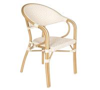 Oviala Chaise de terrasse Style Parisien Aluminium et rotin synthétique Beige