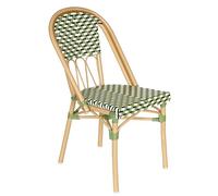 Oviala Chaise de terrasse Style Parisien Aluminium et rotin synthétique Vert